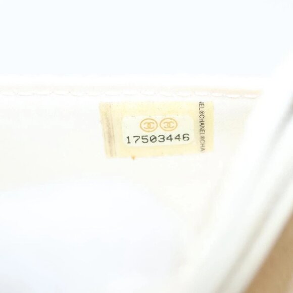 CHANEL Matelasse Chain Wallet Tweed White Silver CC Auth 138800 - Picture 13 of 16